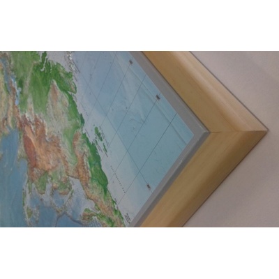 Georelief Státy středozemního moře - plastická mapa 80 x 60 cm Varianta: mapa v dřevěném rámu, Provedení: Pinos přírodní