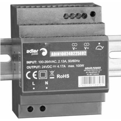 ADLER ADIN Průmyslový zdroj na DIN 12 / 24 V - 24V, 100W