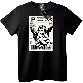 NOONEBRAND Тениска Приоритетен ангелски транспорт - 2XL, White