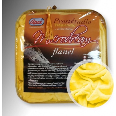 Apex mikroplyš prostěradlo žluté 90x200