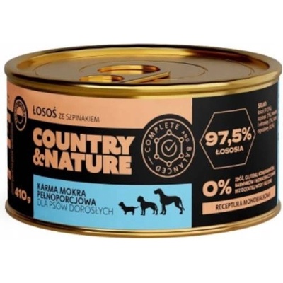 Country&Nature Adult losos a špenát 410 g