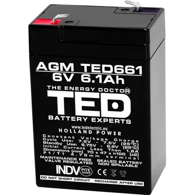 TED Electric АКУМУЛАТОР 6v / 6.1ah agm ted electric (ted-6v-4.5-agm)