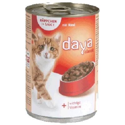 Daya - Говеждо месо в сос грейви, пълноценна храна за израснали котки, консерва, Германия - 400 гр