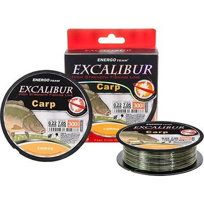 EXCALIBUR ŠNÚRA CARP CAMOU 300m 0,22mm 7,05kg