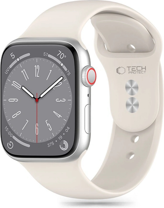 Tech-Protect Силиконова каишка за Apple Watch 6 / 7 / 8 / 9 / 10 / SE (40/41/42 mm) от Tech-Protect Silicone - Starlight (5906302310159)