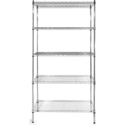Úložný regál s 5 policemi, HENDI, Černá, 910x455x(H)1830mm