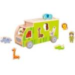 Classic world - Дървено камионче - Сортер с животни - Зелено (4155)