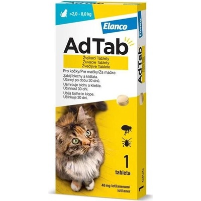 AdTab 56 mg žuvacia tableta pre psov od 1,3–2,5 kg 1 kus
