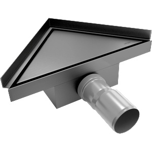 Mexen Flat-T M13 триъгълен подов сифон 20 x 20 см, четкано сиво - 1E10320 (1E10320)