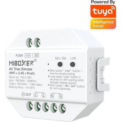 WIFI TRIAC stmievač 230V, RF 2.4GHz + PUSH, 300W