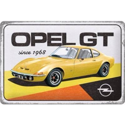 Plechová ceduľa Opel GT - since 1968, 30 x 20 cm