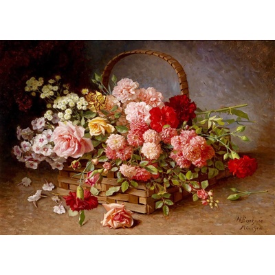Enjoy - Puzzle A Basket of Roses and Carnation - 1 000 piese