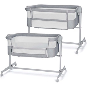 KinderKraft Бебешка кошара KinderKraft - Nestee UP 2, Light Grey (NEW024925) - baby