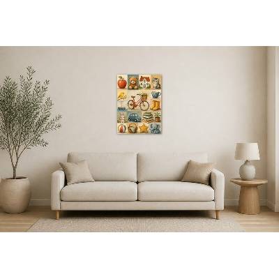 Obraz na plátně – Dětské obrázky prvních slov 60 × 80 cm