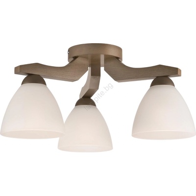LAMKUR Плафон ADRIANO 3xE27/60W/230V бук, приспособен към таван (LA27470)