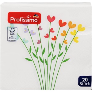 Profissimo Салфетки Heart Flora, 25 x 25 cm, 20 бр (3118521)