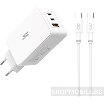 XO Супер-бързо зарядно XO wall charger XO wall charger CE13 PD QC 3.0 65W, 1x USB 2x USB-C + USB-C - USB-C cable (CE13)