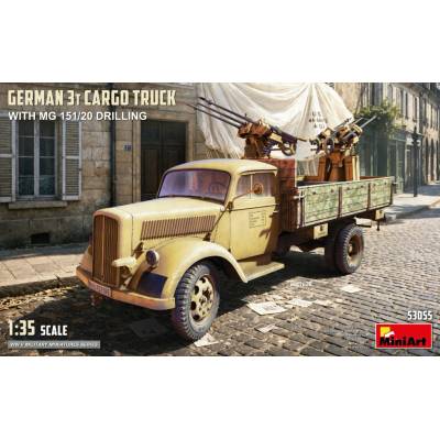 MiniArt German 3t Cargo Truck with MG 151/20 Drilling 1:35
