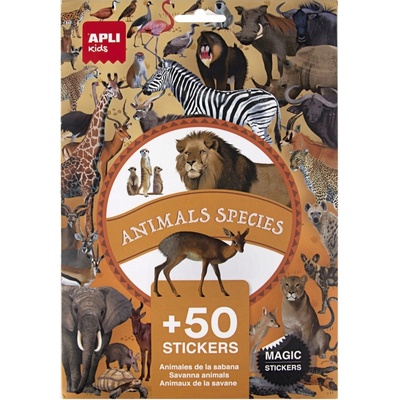 Apli Kids samolepka stickers zvieratá savany odstrániteľné 50 ks 19427