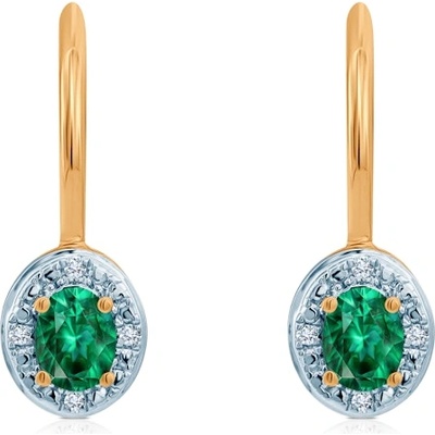SAVICKI Обеци Savicki: двуцветно злато, смарагди, диаманти