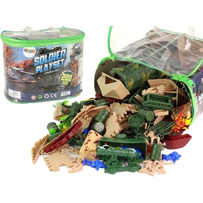 mamido Sada vojenských figúrok zbraní a elektrických autíčok s 200 prvkami