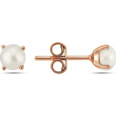 Lillian Vassago Zlatá náušnice na puzetu zdobená perlou, jeden kus LLV98-GER171P/01 růžová