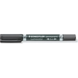 STAEDTLER Алкохолен маркер, 0, 6/1, 5 мм, заострен, с два края, STAEDTLER "Lumocolor duo 348", черен 348-9 (348-9)