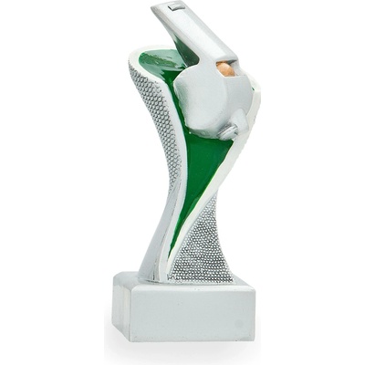 Trofej pro rozhodčího výška 14 cm zlatá/stříbrná/zelená