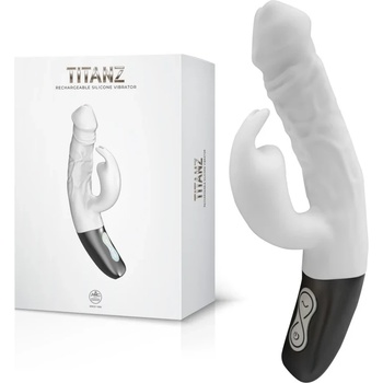 Вибратор тип заек, въртящи се перли, 17, 7см. - Titanz Vibrator White (NMC0002475)