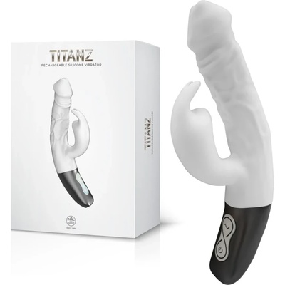 Вибратор тип заек, въртящи се перли, 17, 7см. - Titanz Vibrator White (NMC0002475)