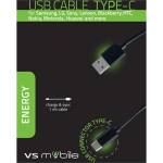  Кабел VS Mobile - W1MMC, USB-A/USB-C, 1 m, черен (W1MMC)