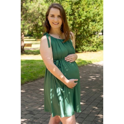 Jsem máma univerzální těhotenské a kojicí šaty Zelené