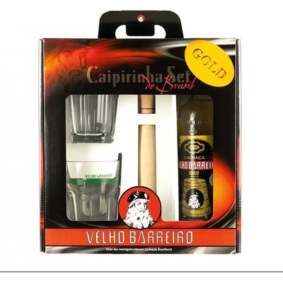 Cachaça Velho Barreiro Gold 39% 0,7 l (dárčekové balenie 2 poháre)