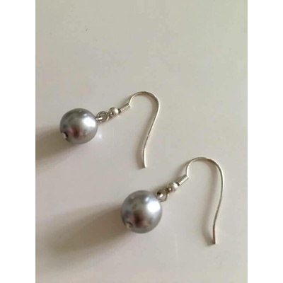 Fashion Jewelry náušnice perla světle šedá P-4802-0012