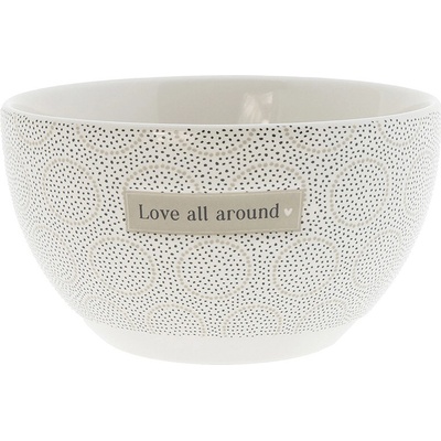 Bastion Collections miska LOVE ALL AROUND in black/titane 13 x 7 cm RJ-BO-026-BT