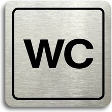 Accept Piktogram "WC" (80 × 80 mm) (stříbrná tabulka - černý tisk)