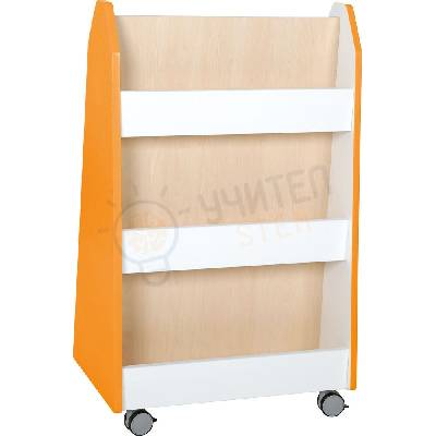 Двустранна библиотека - Quadro, бял / кленово-оранжев