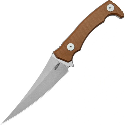 KUBEY Sicarii Beadblast 14C28N Blade Brown Micarta