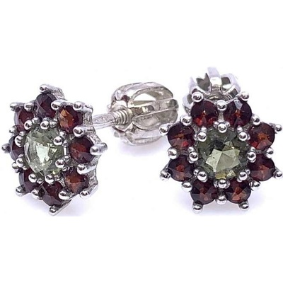 Český Granát Jan Kos jewellery Stříbrné náušnice 32107834