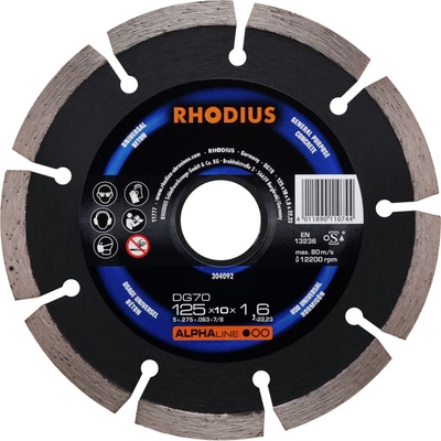 Rhodius 304092 DG70 diamantový řezný kotouč Průměr 125 mm Ø otvoru 22.23 mm beton 1 ks