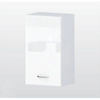 Голд - Аполо Горен кухненски шкаф с 1 врата и рафт Алис g30 50 см бял гланц
