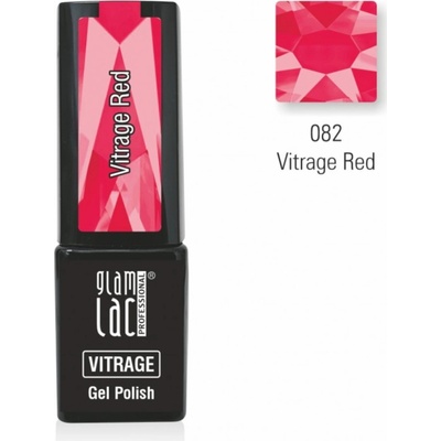 GlamLac Gel lak červený 082 Vitrage Red 6 ml