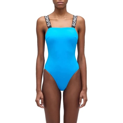 SUNDEK Бански костюм Sundek Marylin logo elastic one-piece swimsuit - Blue (Bilberry)