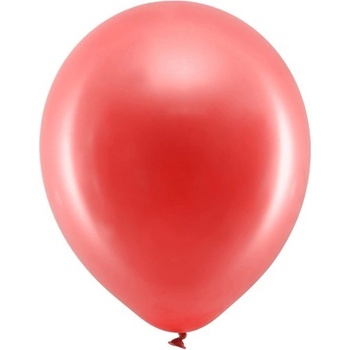 Party Deco Латексови Балони Металик, Червено 30см