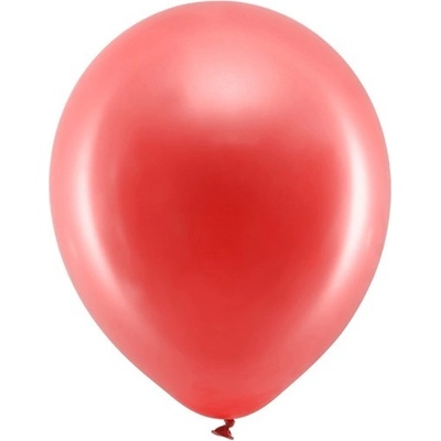 Party Deco Латексови Балони Металик, Червено 30см