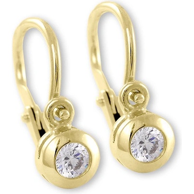 Soliter Nežné detské náušnice zo žltého zlata s kryštálom 236 001 01037 00