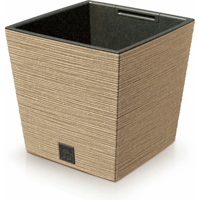 PROSPERPLAST Kvetináč FURU SQUARE LOW ECO WOOD 24cm naturo