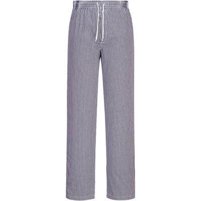 PORTWEST Kalhoty Bromley Chefs C079, do pasu, se šňůrkou POR-C079CHRXXXXL 4XL Modrá kostka