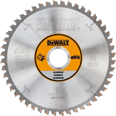 DEWALT DT1912 PILOVÝ KOTOUČ 190X 30mm 48ZUBŮ, TCG -5° NA KOV, HLINÍK .