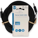 Nedis CAGL22000BK100 стерео аудиокабел, 3, 5 мм жак - 3, 5 мм жак, 10 м (CAGL22000BK100)